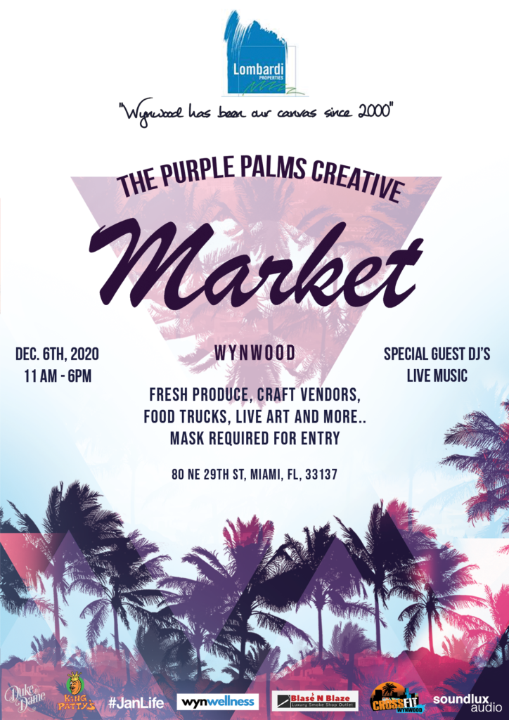 purple palms market flyer