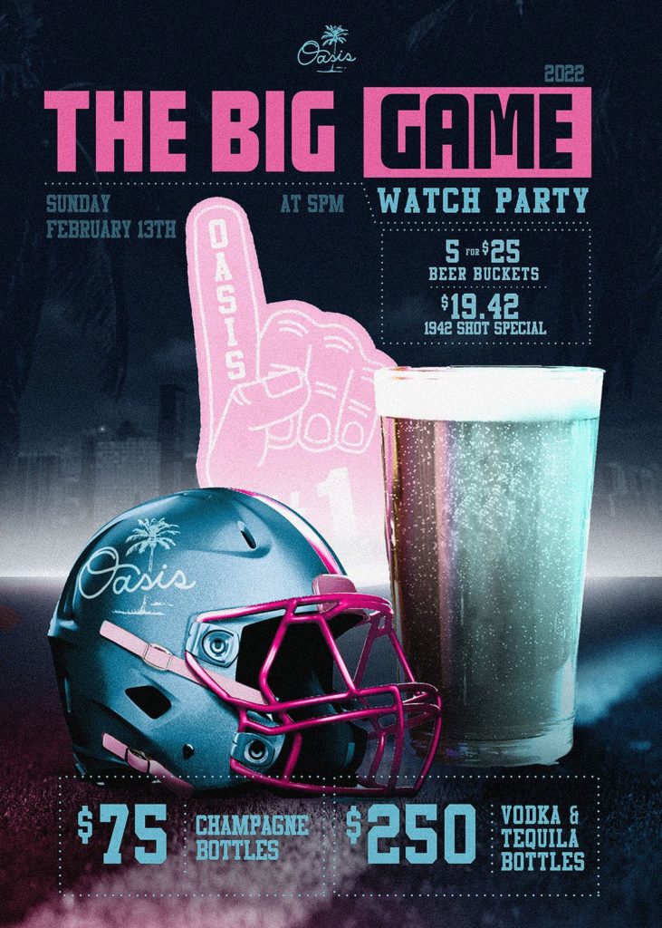 big game watch party flyer