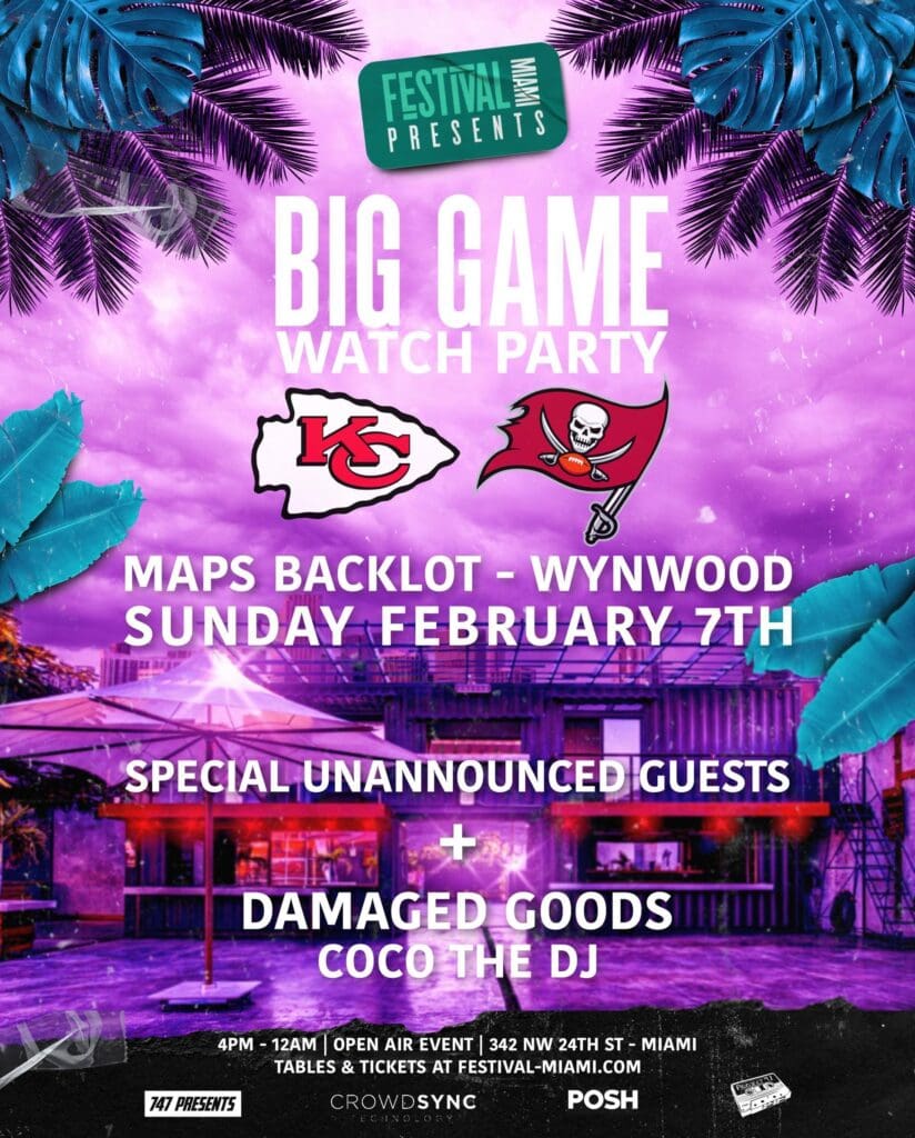 big game watch party flyer